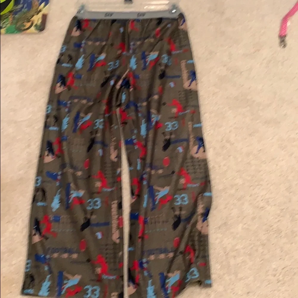 Gap‎ Kids Boys PJ Pants Football Print Olive Green Size 10